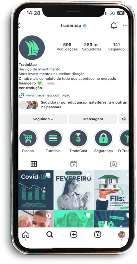 Mockup de Celular Redes Sociais 0000 SM TRADEMAP Offweb Gerenciamento de Instagram
