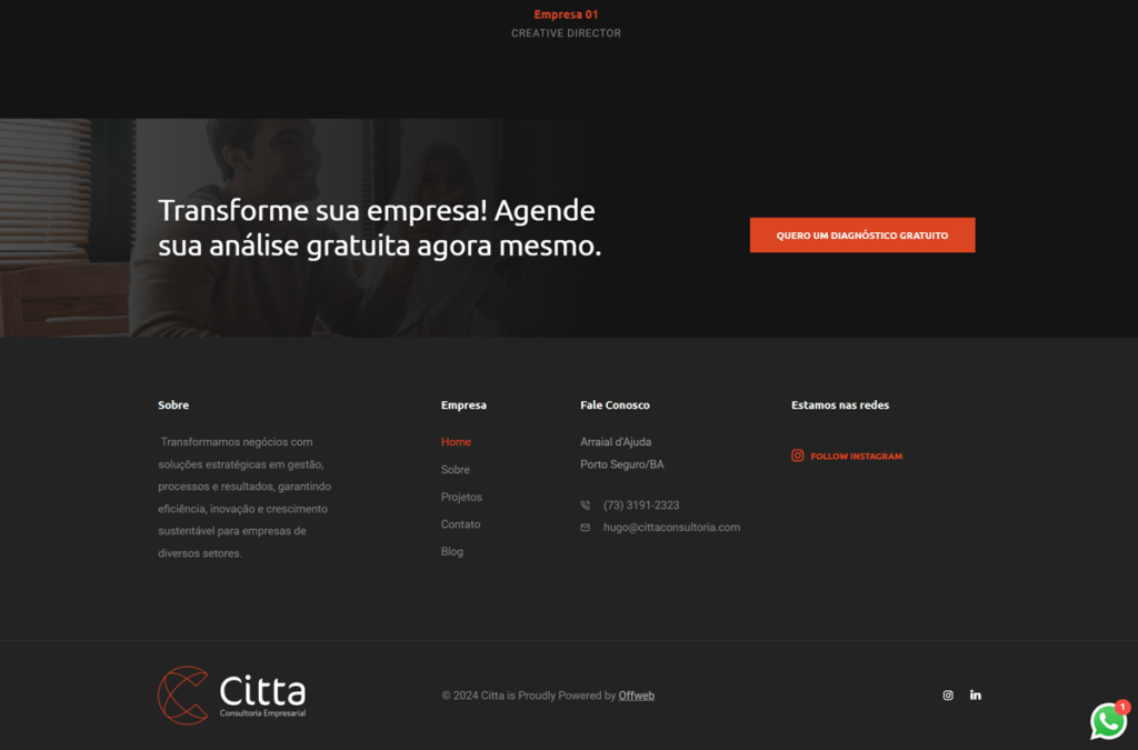 Home Citta Consultoria Porfólio Offweb Criação de Sites Profissionais 07